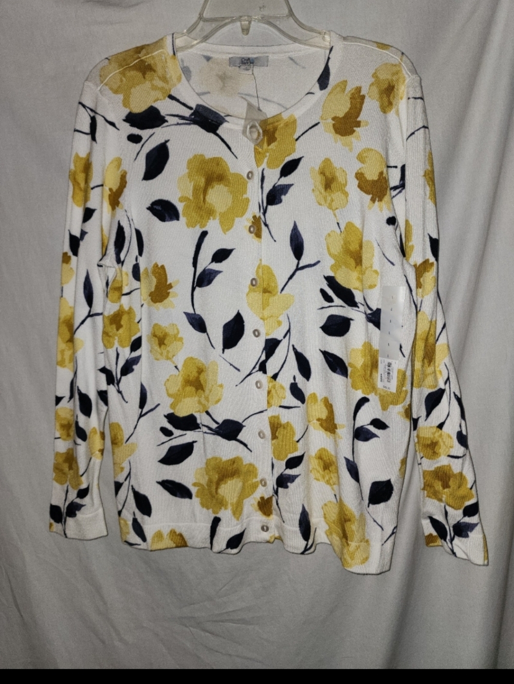 Croft & barrow womens size large floral print sweater cardigan